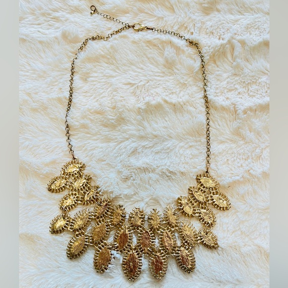 Brown and Gold Tone Gem Necklace - Picture 2 of 3